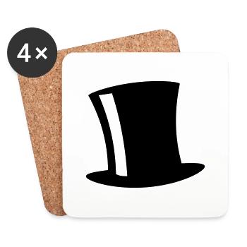 Top Hat - Untersetzer (4er-Set) - Weiß - Vorne
