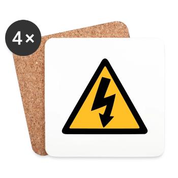 lightning thunder - Coasters (set of 4) - white - Front