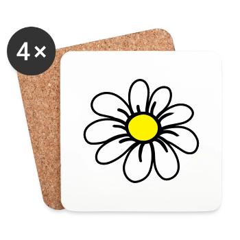 daisy_flower - Dessous de verre (lot de 4) - blanc - Devant