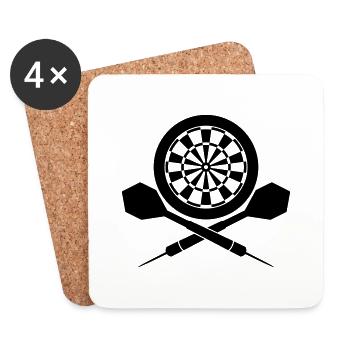 Darts Board Logo - Dessous de verre (lot de 4) - blanc - Devant
