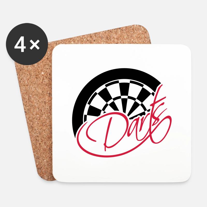 Darts Board Logo Design - Untersetzer (4er-Set) - Weiß