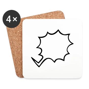 speech bubble - Coasters (set of 4) - white - Front