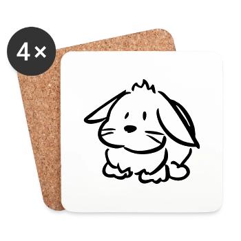 Hase - Untersetzer (4er-Set) - Weiß - Vorne