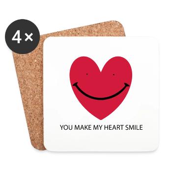 Heart Smile - Untersetzer (4er-Set) - Weiß - Vorne