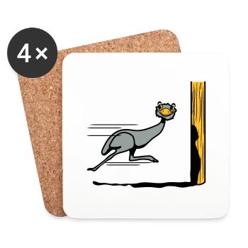 Lustig Emu Strauss rennen witzig comic Cool - Untersetzer (4er-Set) - Weiß - Vorne