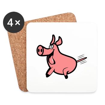 Pork pleasure - Coasters (set of 4) - white - Front