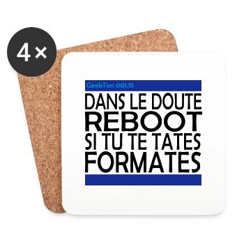 (15_doute_reboot) - Dessous de verre (lot de 4) - blanc - Devant