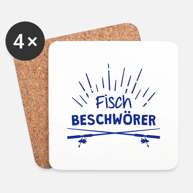 Fischbeschwörer - Untersetzer (4er-Set) - Weiß
