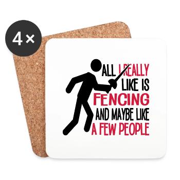 Really Like Fencing And A Few People - Untersetzer (4er-Set) - Weiß - Vorne