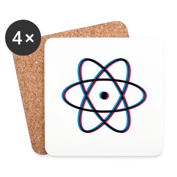 3d atom molecule research science student wi - Coasters (set of 4) - white - Front