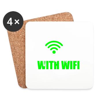 Wlan Wifi Informatiker Programmierer Geek Geschenk - Untersetzer (4er-Set) - Weiß - Vorne