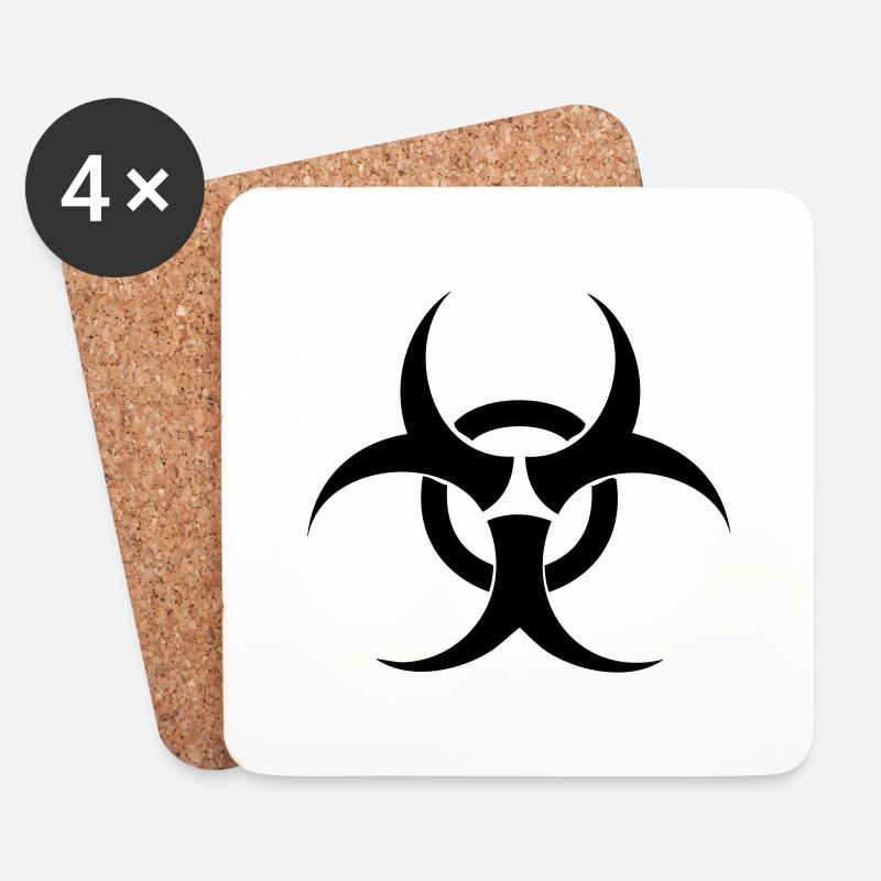 Bio Hazard Symbol - Untersetzer (4er-Set) - Weiß