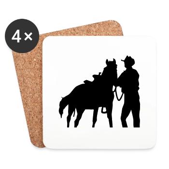 Cowboy - Untersetzer (4er-Set) - Weiß - Vorne