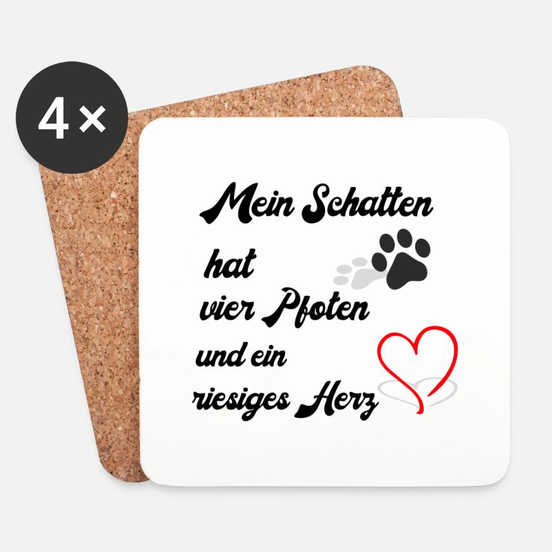 Mein Schatten hat vier Pfoten - Untersetzer (4er-Set) - Weiß