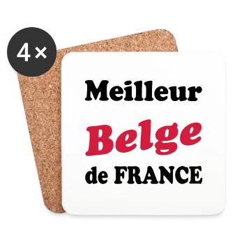 Meilleur belge de France 222 - Dessous de verre (lot de 4) - blanc - Devant