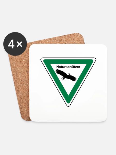 Naturschützer - Design-Farbe wählbar - Untersetzer (4er-Set) - Weiß
