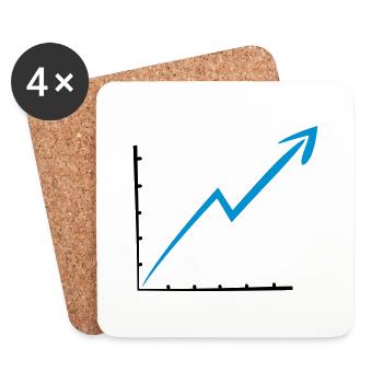 line arrow line upwards earnings ascending - Coasters (set of 4) - white - Front