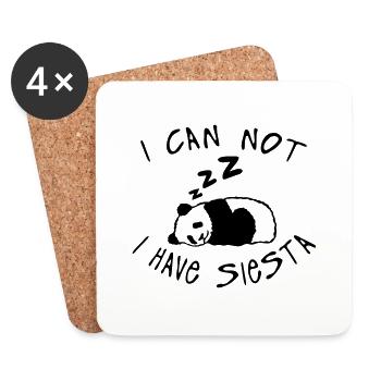 i can not have siesta panda schläft Zitat - Untersetzer (4er-Set) - Weiß - Vorne