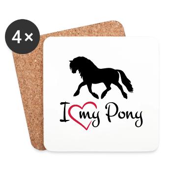 I love my pony, any colours - Untersetzer (4er-Set) - Weiß - Vorne