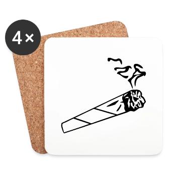 Joint - Zigarette - Coasters (set of 4) - white - Front