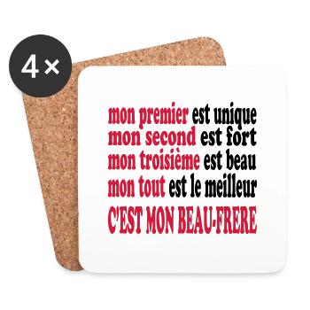 Mon beau-frère est beau - Coasters (set of 4) - white - Front