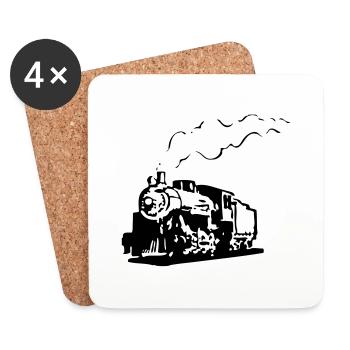 dampflok chemin de fer locomotive roman - Dessous de verre (lot de 4) - blanc - Devant