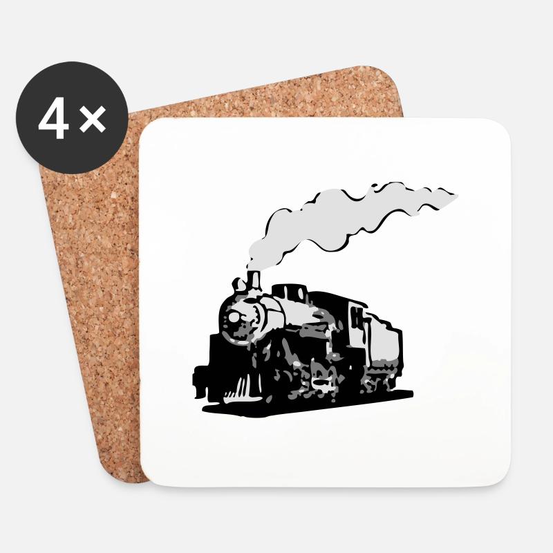 dampflok eisenbahn lokomotive romantik - Untersetzer (4er-Set) - Weiß