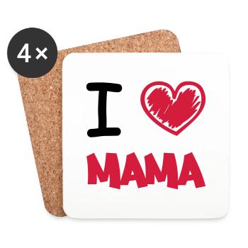 i_love_mama_2 - Untersetzer (4er-Set) - Weiß - Vorne