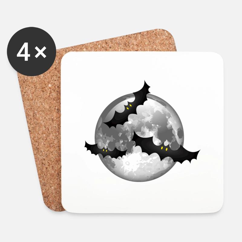 Smiley Bats - Untersetzer (4er-Set) - Weiß