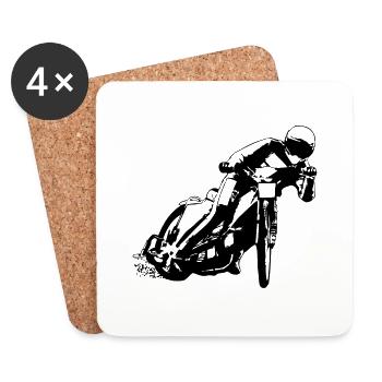 Speedway Racer - Dessous de verre (lot de 4) - blanc - Devant