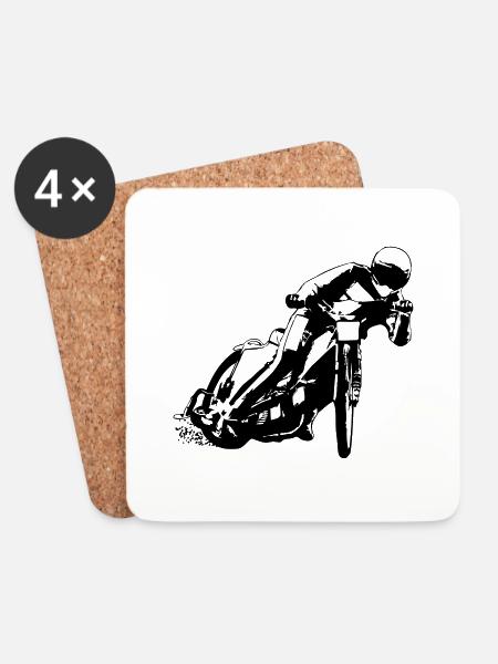 Speedway Racer - Coasters (set of 4) - white