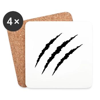 krallen_01 - Dessous de verre (lot de 4) - blanc - Devant