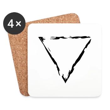 cadre triangle bordure décorative cool design sty - Dessous de verre (lot de 4) - blanc - Devant