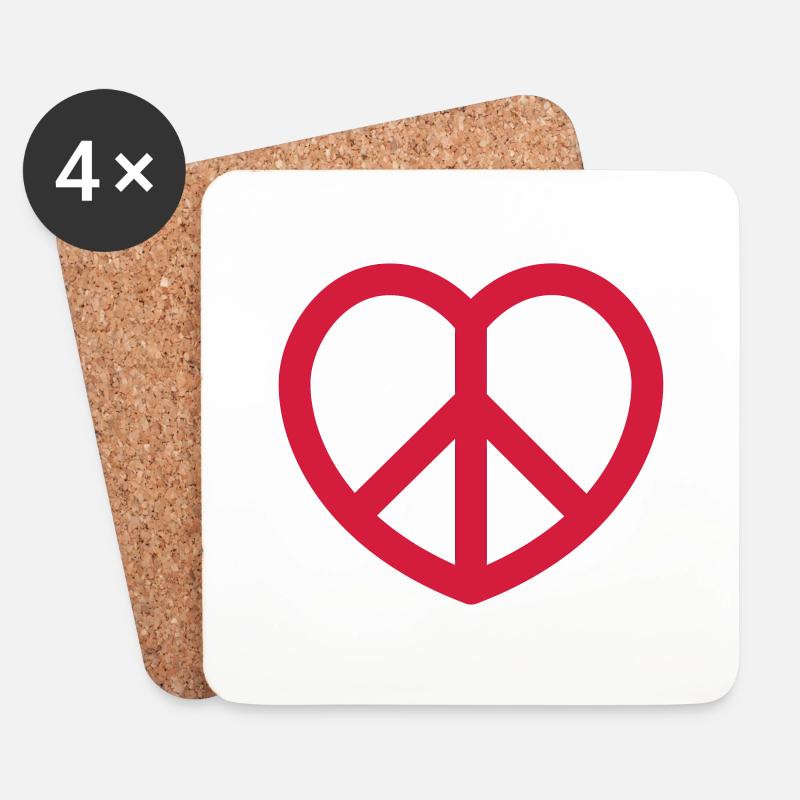 peace - Untersetzer (4er-Set) - Weiß
