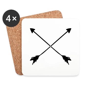Hipster Sketched Arrows - Coasters (set of 4) - white - Front