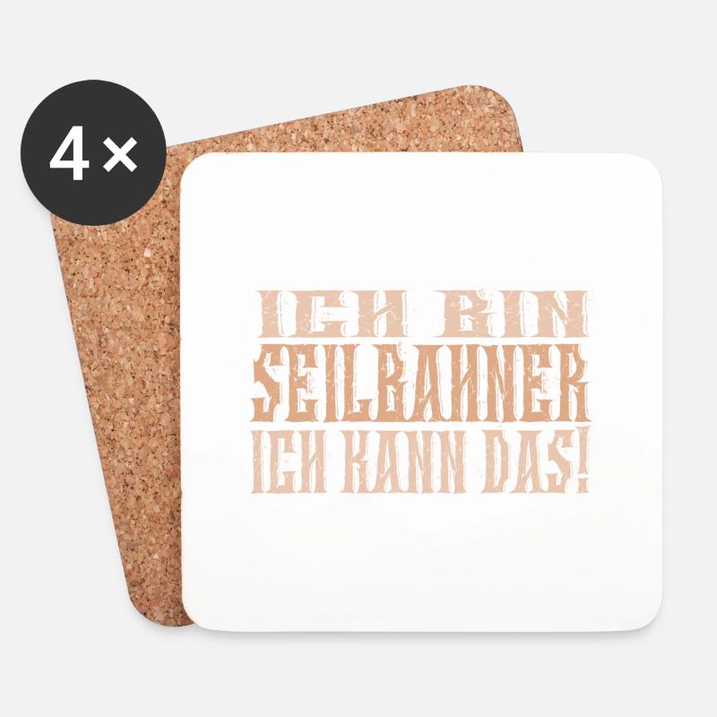 Ich bin Seilbahner - Untersetzer (4er-Set) - Weiß