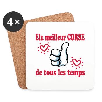 Elu meilleur corse de tous les temps - Dessous de verre (lot de 4) - blanc - Devant