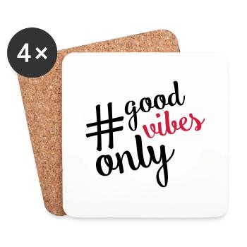 good vibes hashtag - Untersetzer (4er-Set) - Weiß - Vorne