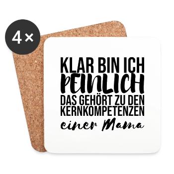 Peinliche Mama - lustiger Spruch - Untersetzer (4er-Set) - Weiß - Vorne