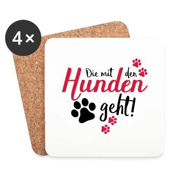 die mit den hunden geht - Untersetzer (4er-Set) - Weiß - Vorne