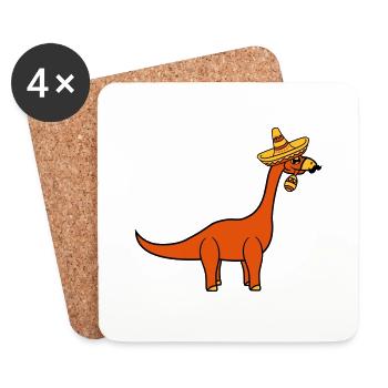 mexikaner südamerika sombrero mustache schnurrbart - Untersetzer (4er-Set) - Weiß - Vorne