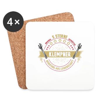 Klempner Sanitär lustig Geschenk Geburtstag - Untersetzer (4er-Set) - Weiß - Vorne