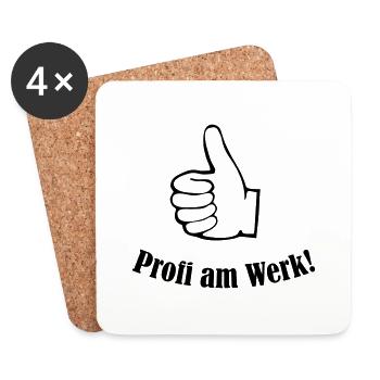 profi_am_werk_01 - Untersetzer (4er-Set) - Weiß - Vorne
