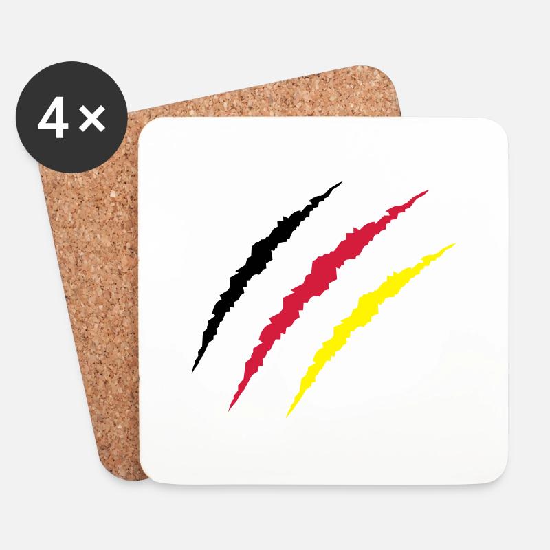krallen_deutschland - Untersetzer (4er-Set) - Weiß