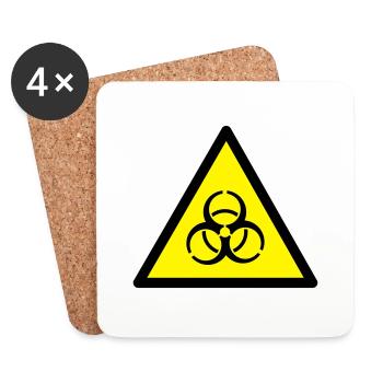 Warnung vor Biogefährung - Untersetzer (4er-Set) - Weiß - Vorne