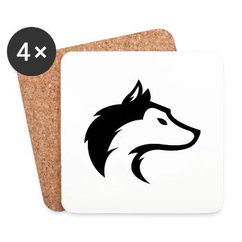 wolf_01 - Dessous de verre (lot de 4) - blanc - Devant