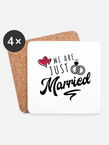 we are just married - Untersetzer (4er-Set) - Weiß
