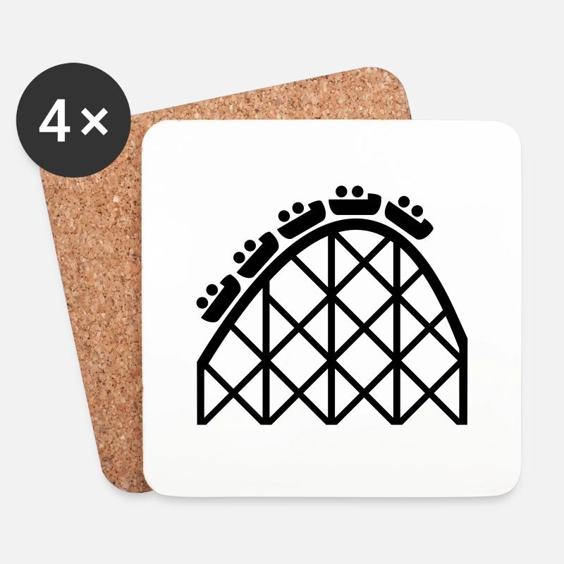roller coaster - Coasters (set of 4) - white