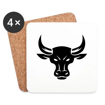 stier_001 - Coasters (set of 4) - white - Front