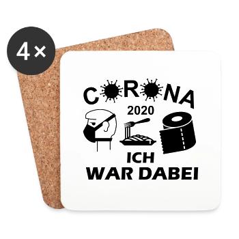 corona ich war dabei 2020#1 - Untersetzer (4er-Set) - Weiß - Vorne